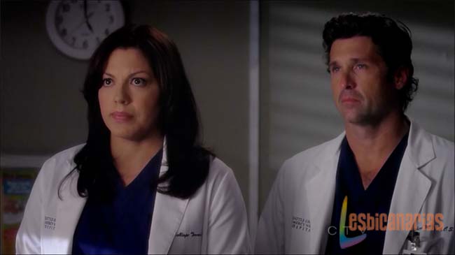 Callie y Arizona 9x01-06 Callie y Derekdespidiéndose de Mark