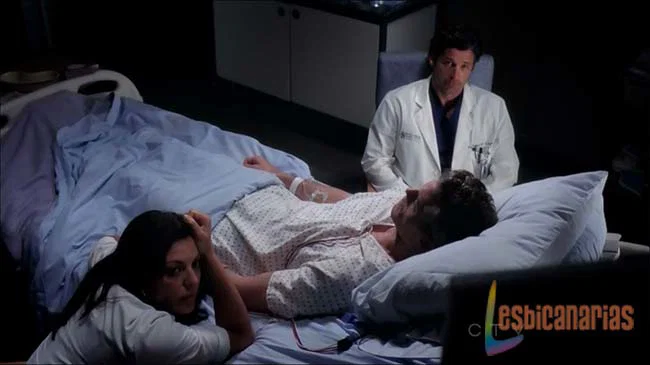 Callie y Arizona 9x01-07 Callie y Derek con Mark muerto