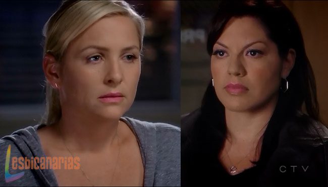 Callie y Arizona con caras de culpa Callie y Arizona con caras de culpa
