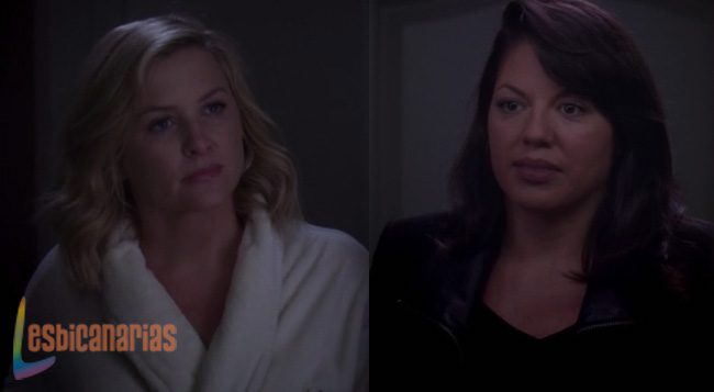 Callie habla con Arizona en el hotel