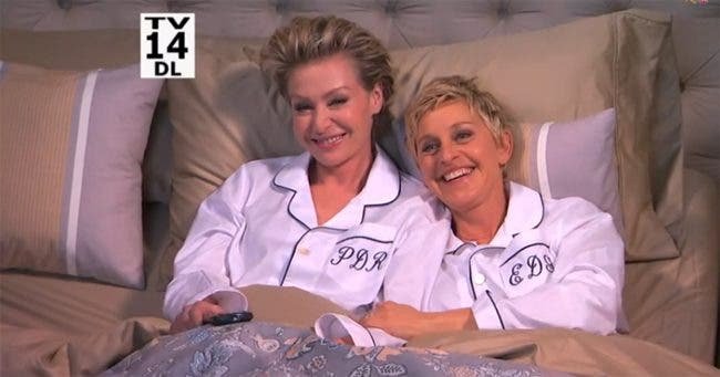 Ellen y Portia en la cama con Jimmy Kimmel