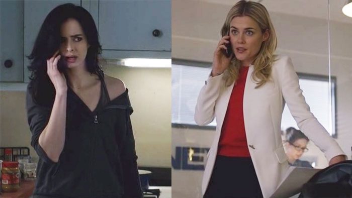 Jessica y Trish hablando por tel&eacute;fono