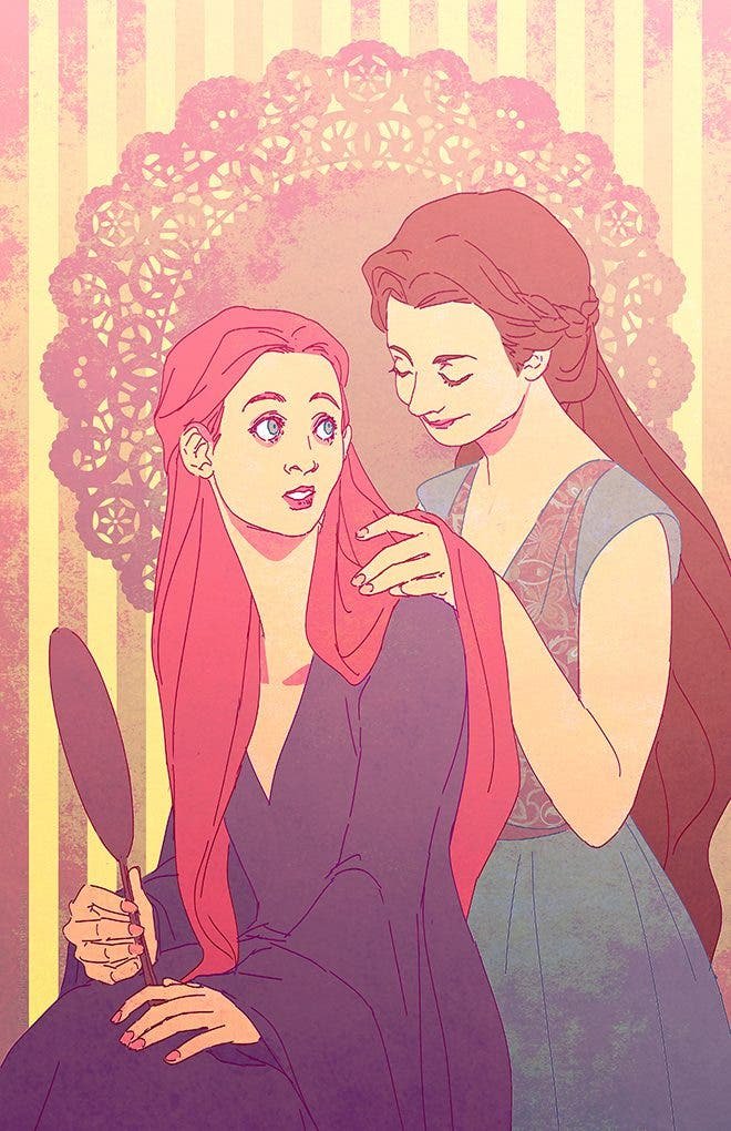 Sansa y Margaery ilustración iamcoyfish