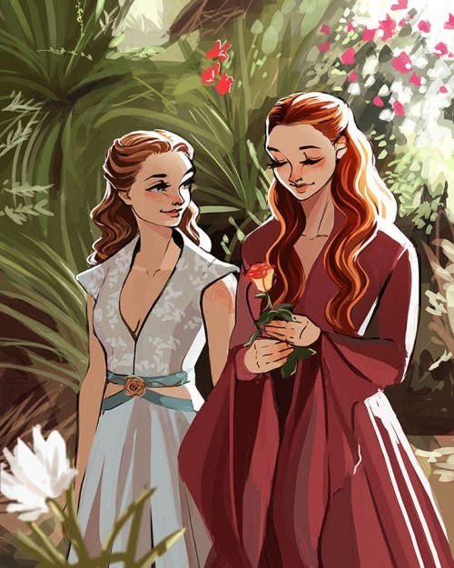 Sansa y Margaery ilustración