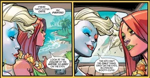 Harley Quinn ligando con Poison Ivy