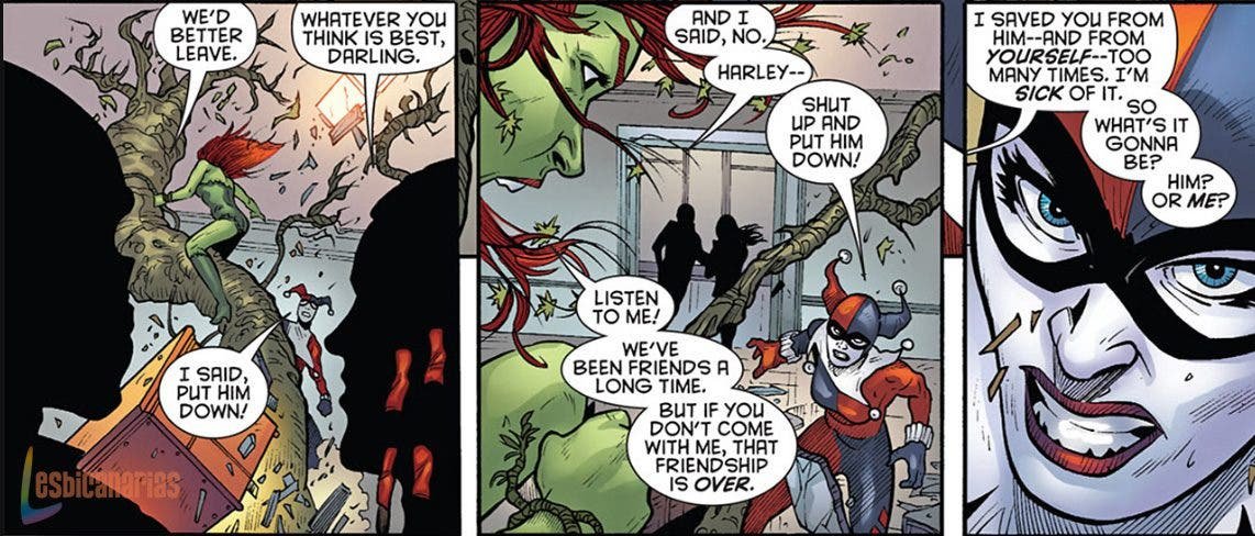 Harley Quinn y Poison Ivy discuten por El Joker