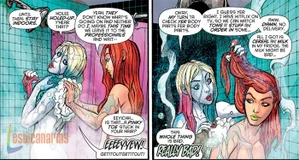 Harley Quinn y Poison Ivy ligando
