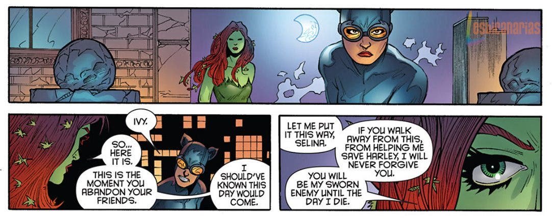 Poison Ivy discute con Catwoman