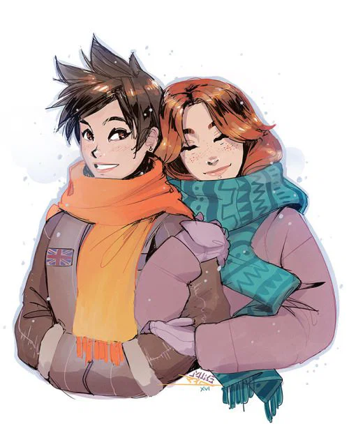Tracer y Emily por Vashperado