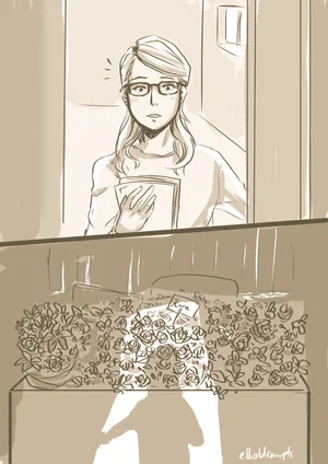 Kara recibe las flores SuperCorp