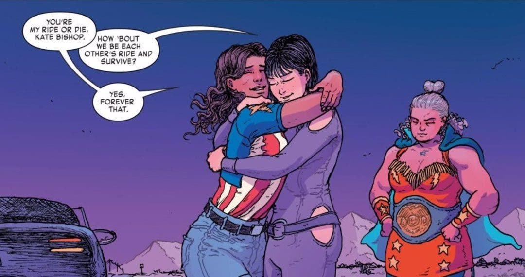 America y Kate abrazadas