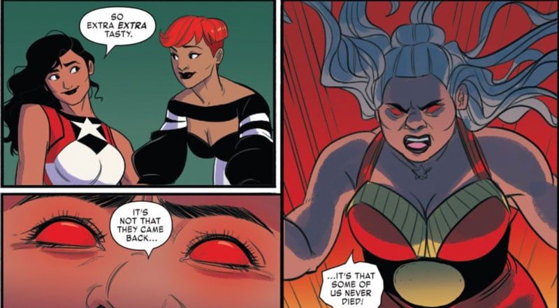 América Chávez coqueteando con salgado