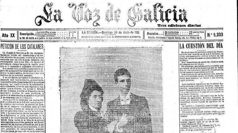 Elisa y Marcela en el periódico la Vos De Galicia