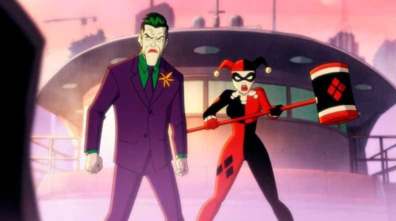 Harley Quinn y el Joker luchando contra Batman
