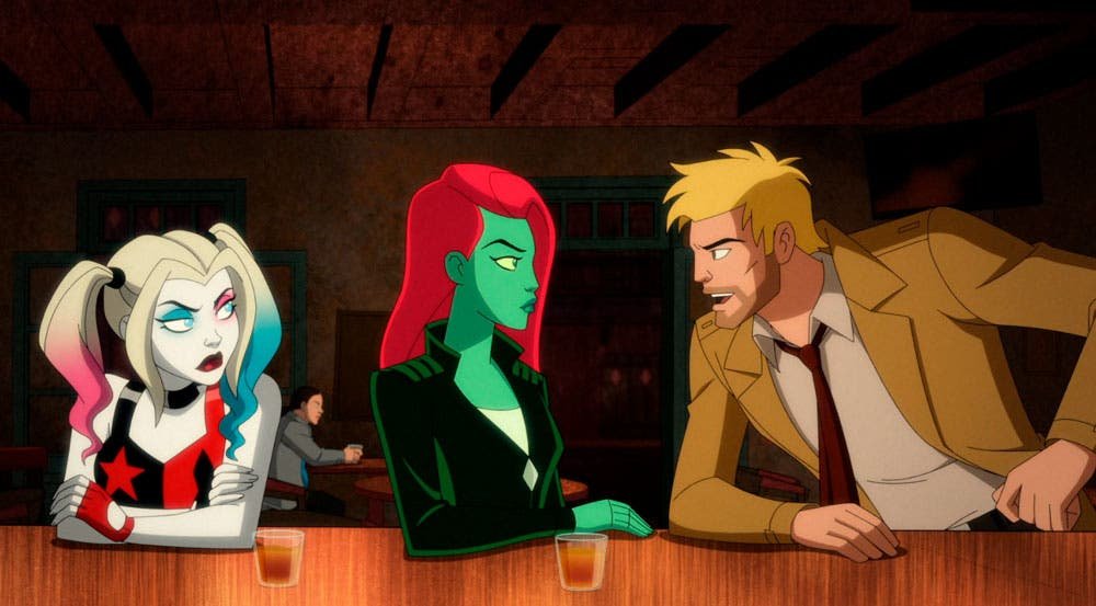 Harley Quinn y Poison Ivy con Constantine