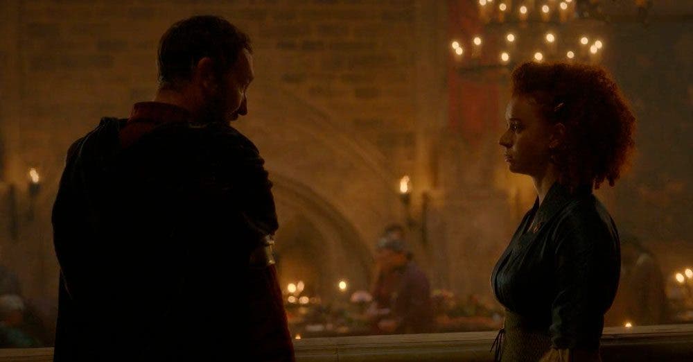 Ballantaine y Jade conversando sobre su instrucci&oacute;n para ser caballero