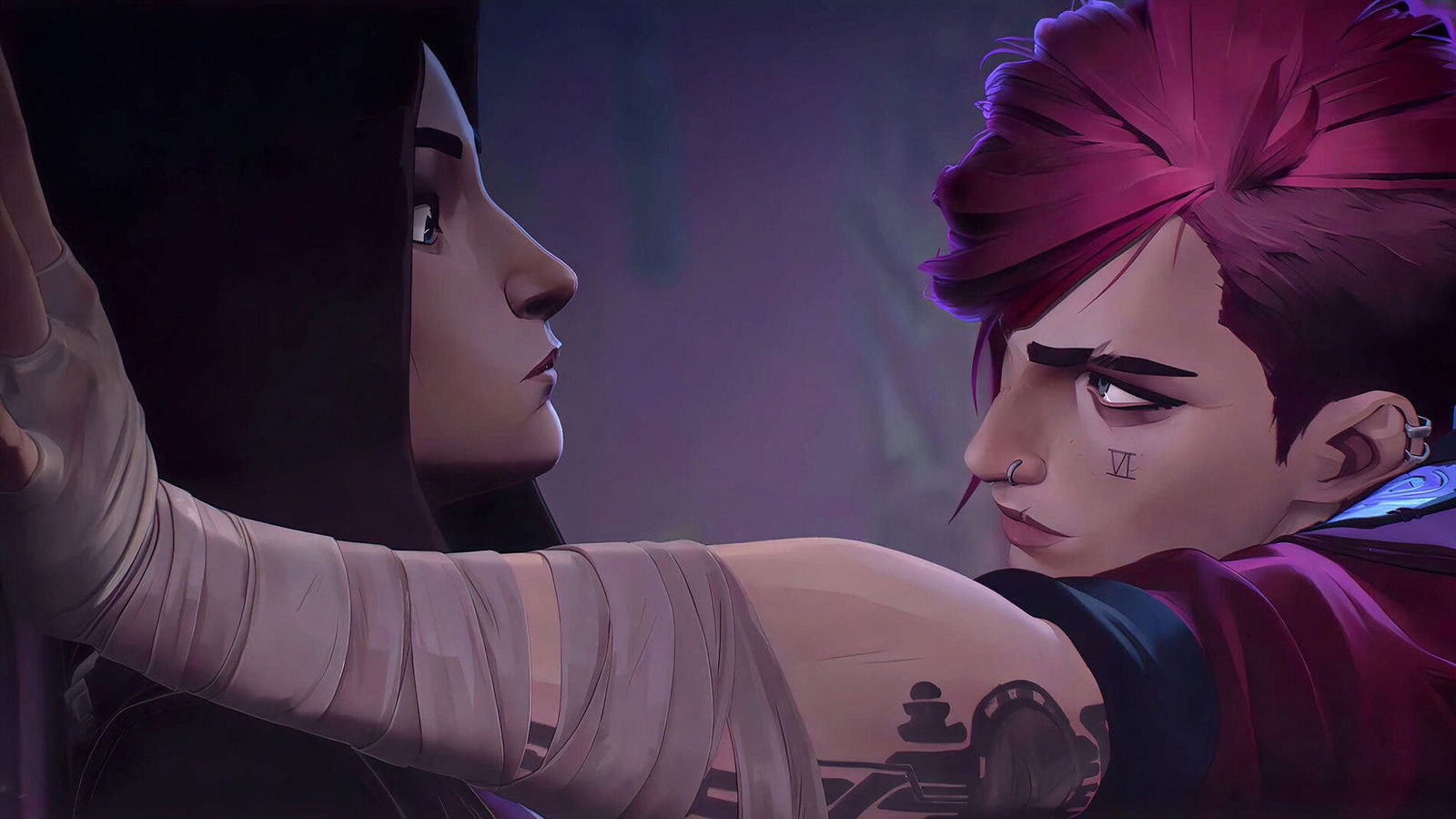 Vi y Caitlyn en Arcane