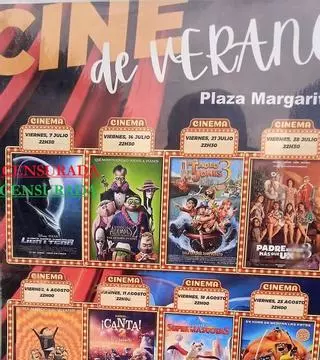 Cartelería de cine de verano en Bezana