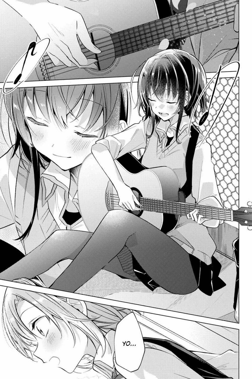 Página del manga yuri "whispering you a love song" que muestra a Yori