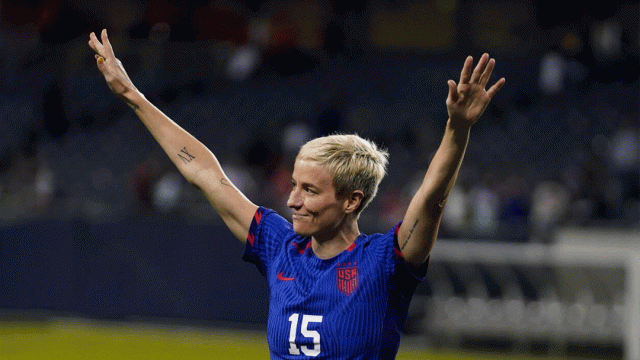Megan Rapinoe en su despedida de la selección de USA