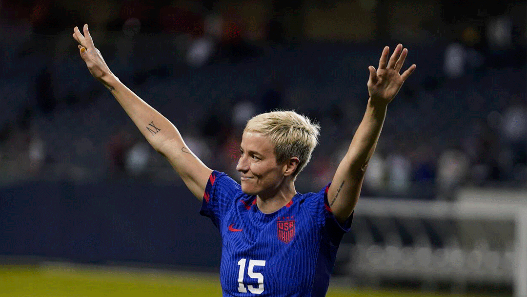 Megan Rapinoe en su despedida de la selección de USA