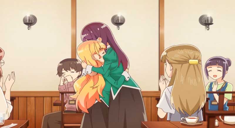Yano y Hime se abrazan después de aclarar el pasado