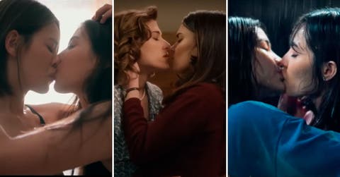 besos lésbicos en series