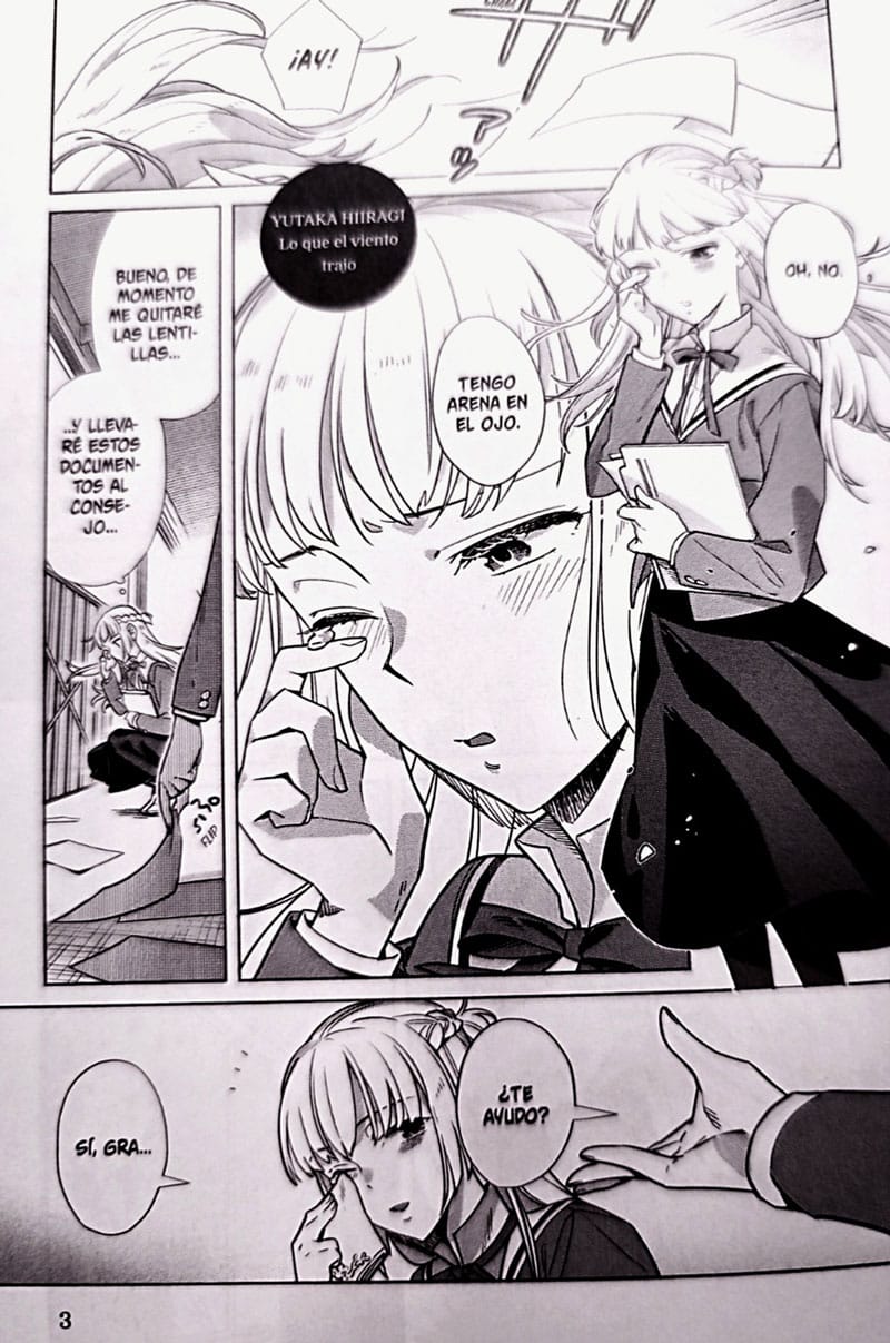 Ilustración de Yu y Sayaka en Bloom in to You: Antología