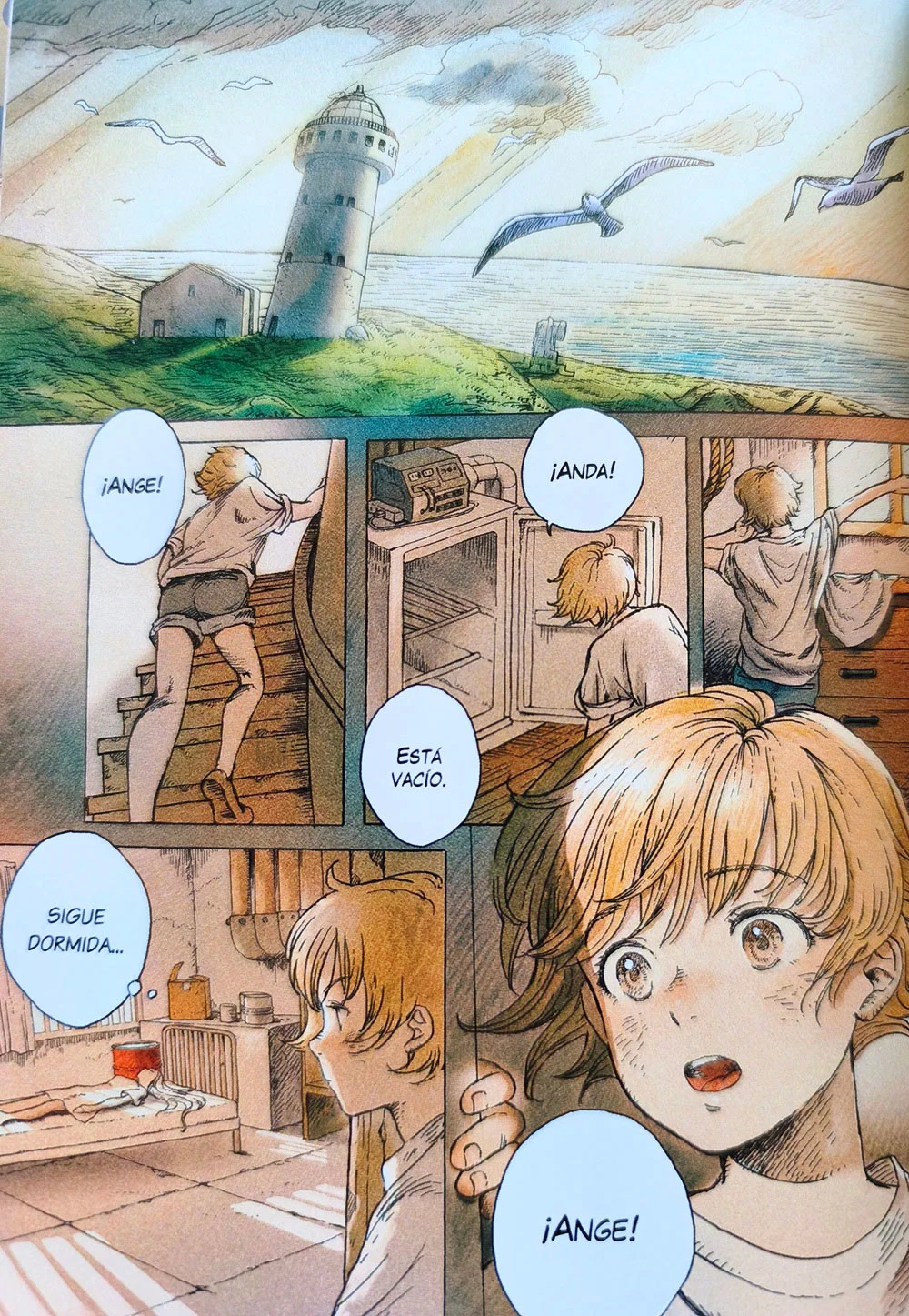 Página de viñetas del manga yuri erio y la muñeca eléctrica